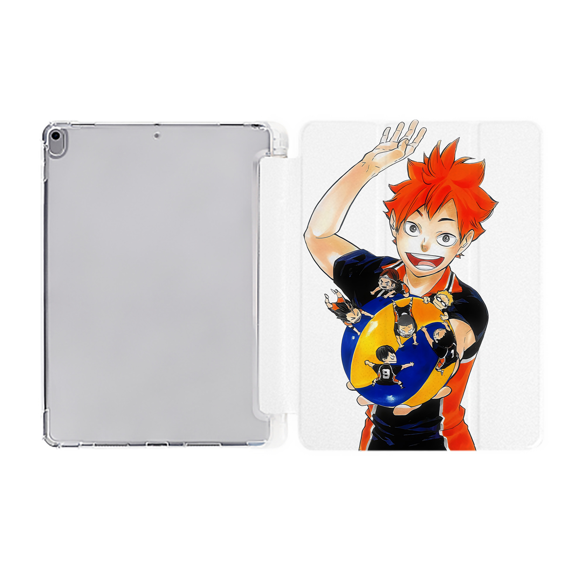 （画像用） ハイキュー!! Haikyu!! IPad ケース ペン収納付き 三つ折りスタンド PUレザー×シリコン 対応機種9.5/10.5/10.9インチ